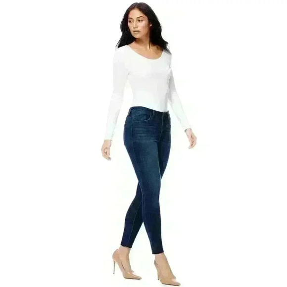 NWT Sofia Vergara Blue Jeans Sofia Mid Rise Skinny Stretch Ankle Dark Wash - Picture 3 of 8